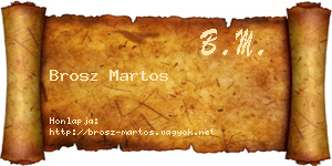 Brosz Martos névjegykártya